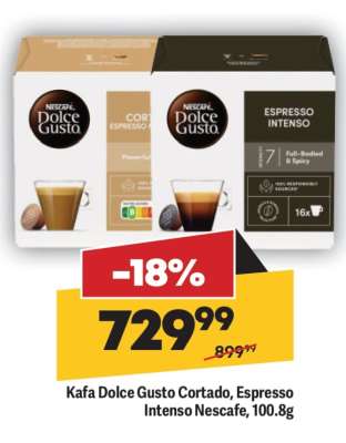 Kafa Dolce Gusto Cortado, Espresso Intenso Nescafe, 100.8g