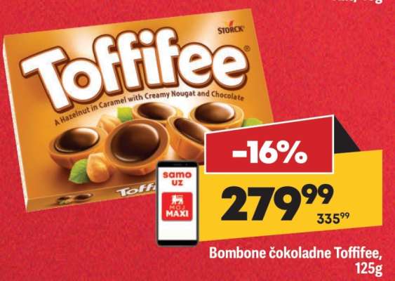 Bombone čokoladne Toffifee 125g