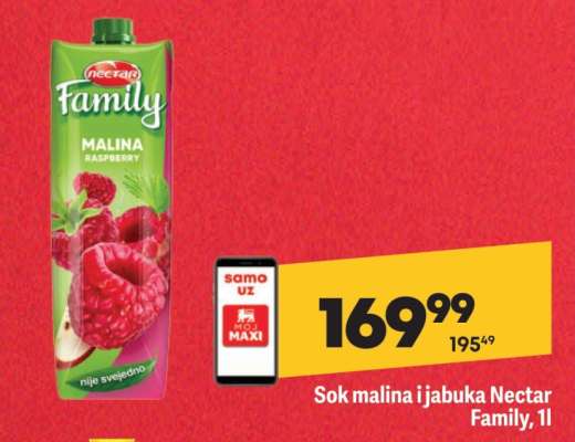 Sok malina i jabuka Nectar Family, 1L