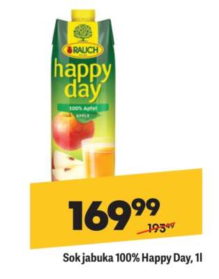 Sok jabuka 100% Happy Day, 1l