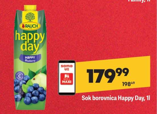 Sok borovnica Happy Day 1l