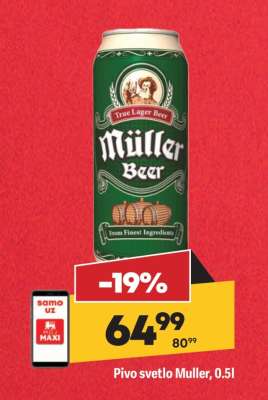Pivo svetlo Muller , 0.5l
