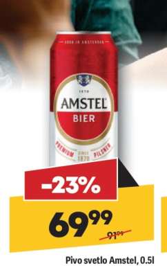 Pivo svetlo Amstel 0,5L