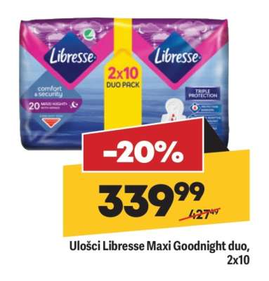 Ulošci Libresse Maxi Goodnight duo 2x10
