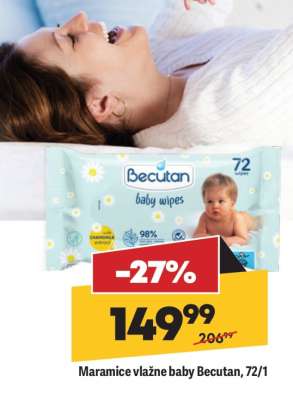 Maramice vlažne baby Becutan 72/1