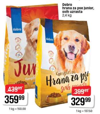 Dobro hrana za pse Junior, svih uzrasta
