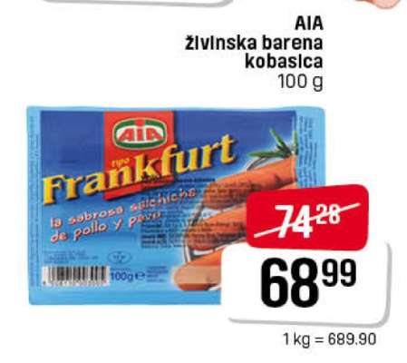 AIA živinska barena kobasica