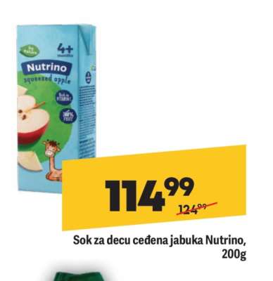 Sok za decu ceđena jabuka Nutrino, 200g