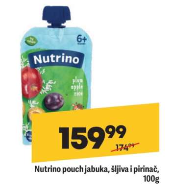 Nutrino pouch jabuka, šljiva i pirinač, 100g