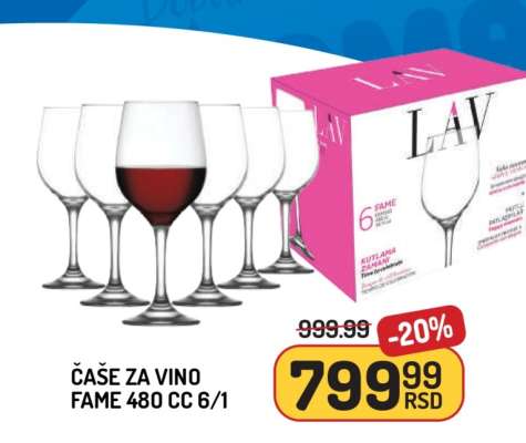 Čaše za vino FAME 480 CC 6/1