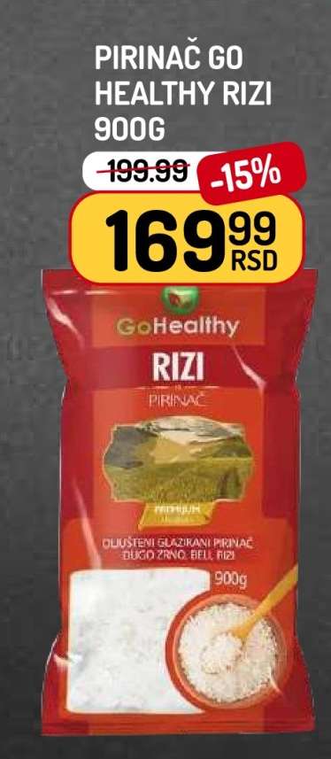 PIRINAČ GO HEALTHY RIZI 900G