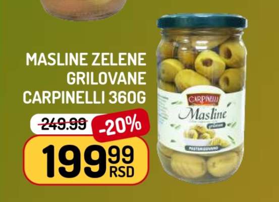 Masline Zelene Grilovane Carpinelli 360g