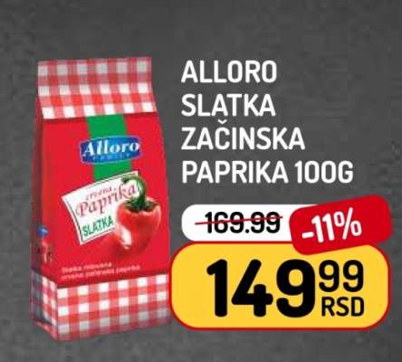 ALLORO SLATKA ZACINSKA PAPRIKA 100g