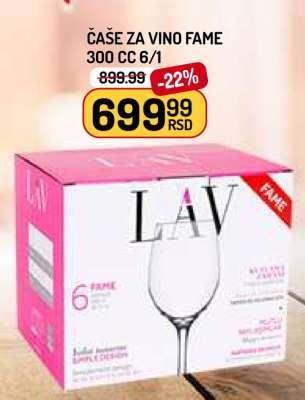 Čaše za vino Fame 300 CC 6/1
