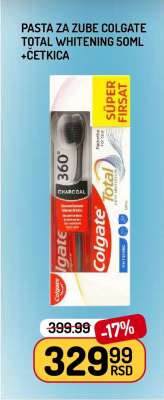 Pasta za zube Colgate Total Whitening 50ml + četkica