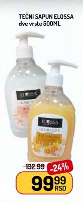 TEČNI SAPUN ELOSSA dve vrste 500ML