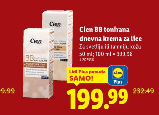 Cien BB tonirana dnevna krema za lice