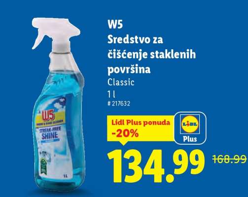 W5 Sredstvo za čišćenje staklenih površina