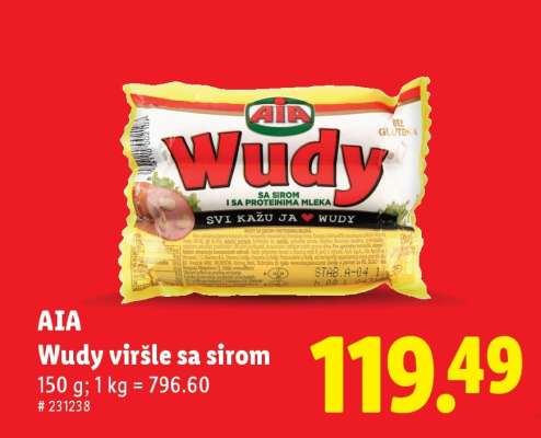 Wudy viršle sa sirom