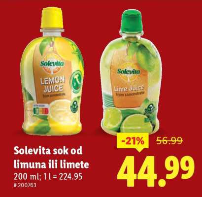 Solevita Sok od limuna ili limete