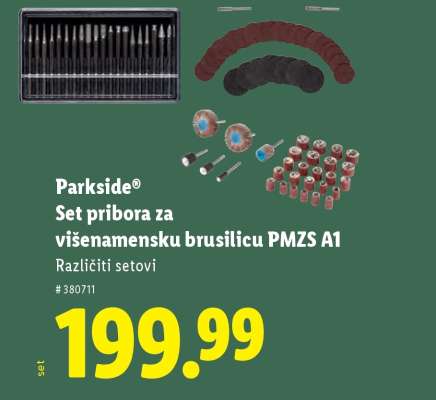Parkside Set pribora za višenamensku brusilicu PMZS A1