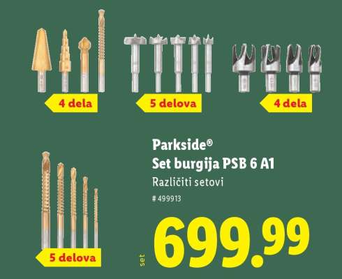 Parkside Set burgija PSB 6 A1