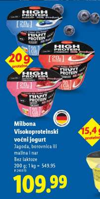 Milbona Visokoproteinski voćni jogurt