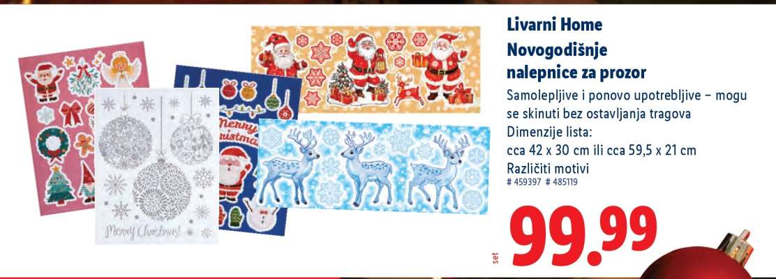 Livarni Home Novogodišnje nalepnice za prozor