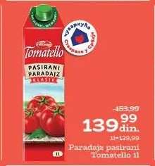 Paradajz pasirani Tomatello 1l