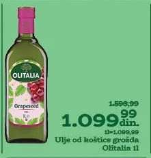 Ulje od koštice grožđa Olitalia 1l