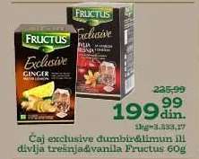 Čaj exclusive đumbir&limun ili divlja trešnja&vanila Fructus 60g