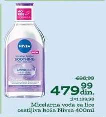 Micelarna voda za lice osetljiva koža Nivea 400ml