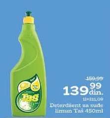 Deterdžent za sude limun Taš 450ml