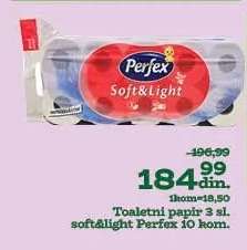 Toaletni papir 3 sl. soft&light Perfex 10 kom.