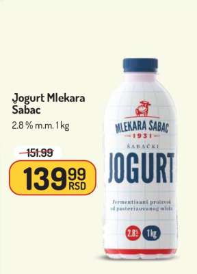 Jogurt mlekara Sabac