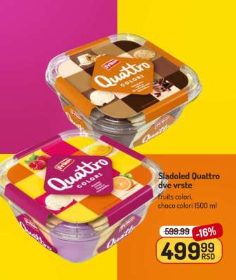 Sladoled Quattro dve vrste