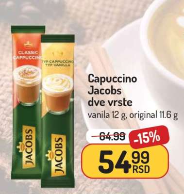 Cappuccino Jacobs dve vrste