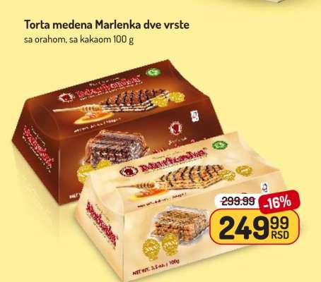 Torta medena Marlenka dve vrste
