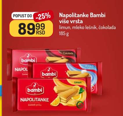 Napolitanke Bambi više vrsta