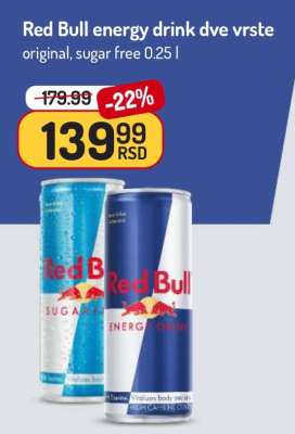 Red Bull energy drink dve vrste
