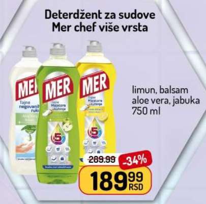 Deterdžent za sudove Mer chef više vrsta