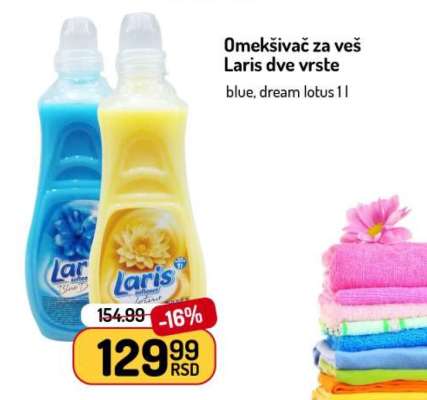 Omekšivač za veš Laris dve vrste