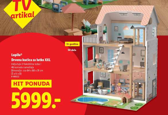 Lupilu Drvena kućica za lutke XXL
