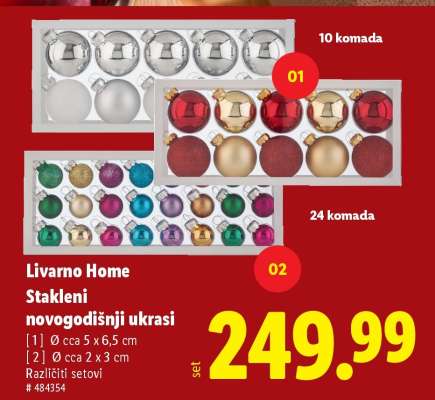 Livarno Home Stakleni novogodišnji ukrasi