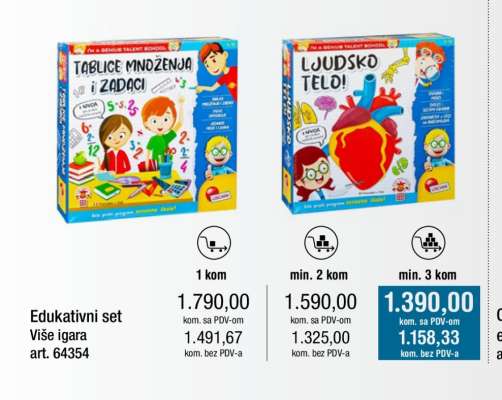 Edukativni set Više igara art. 64354 - Tablice množenja i zadaci