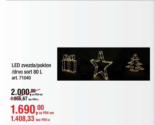 LED zvezda/poklon/drvo sort 80 L