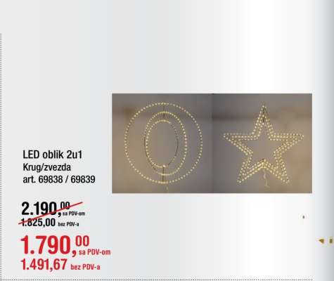 LED oblik 2u1 Krug/zvezda