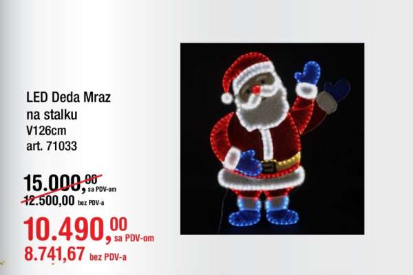 LED Deda Mraz na stalku