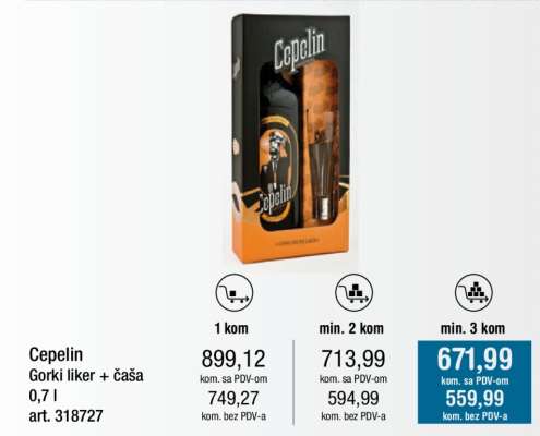 Cepelin Gorki liker + čaša 0,7 l
