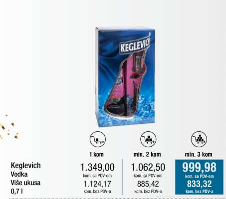 Keglevich Vodka Više ukusa 0,7 l